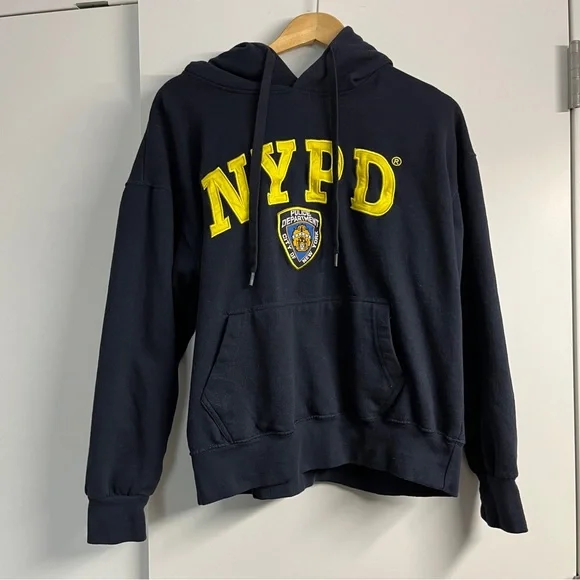 NYPD Hooded Sweatshirt Embroidered Logo Size Large - Picture 1 of 4